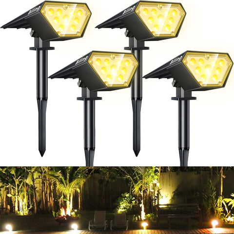 Biling solar spot light warm white 700lm 4-pack ideal for effortless outdoor assembly