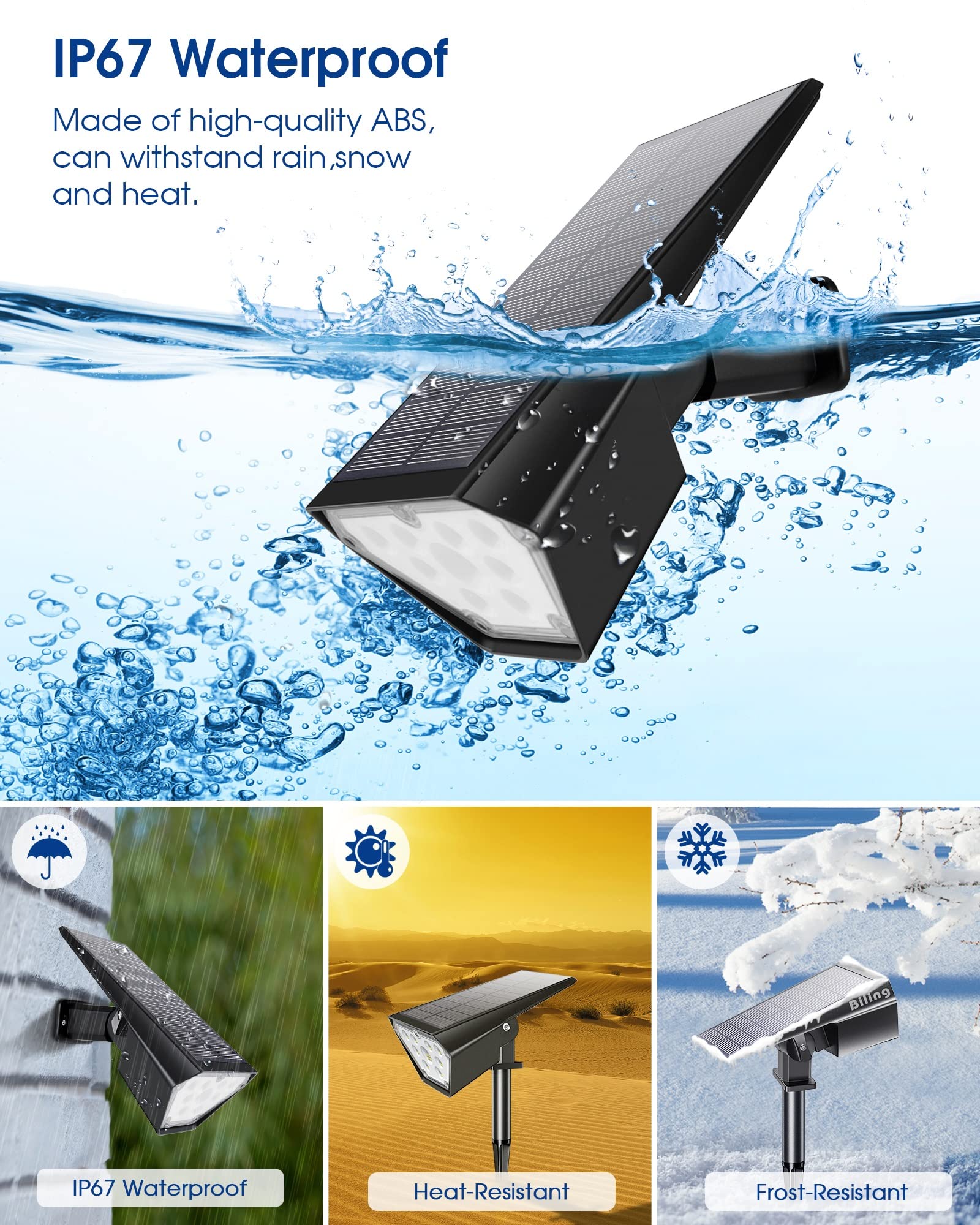 Biling solar spot light 700lm high brightness for clear path illumination