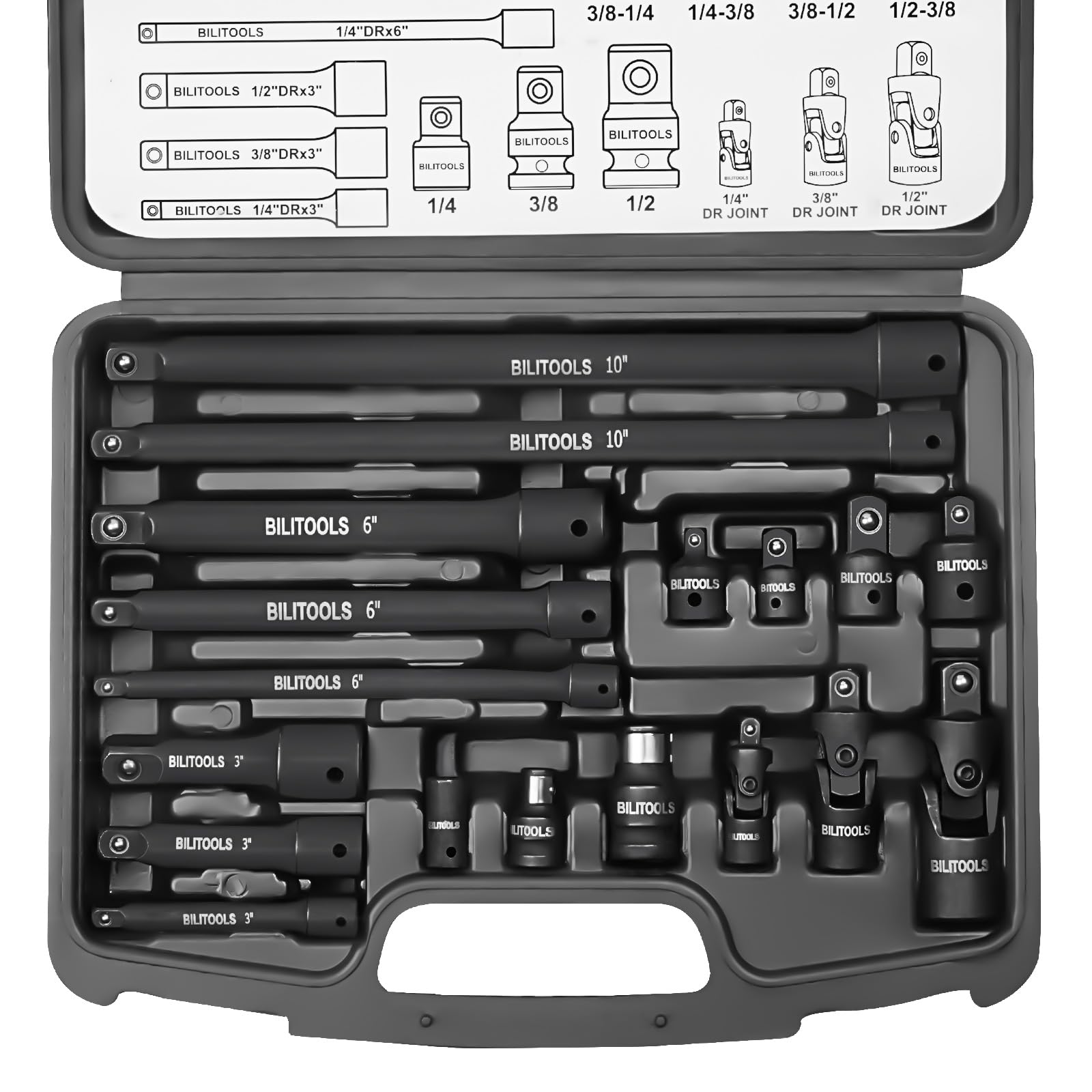 BILITOOLS extension bars reach hidden fasteners with ease