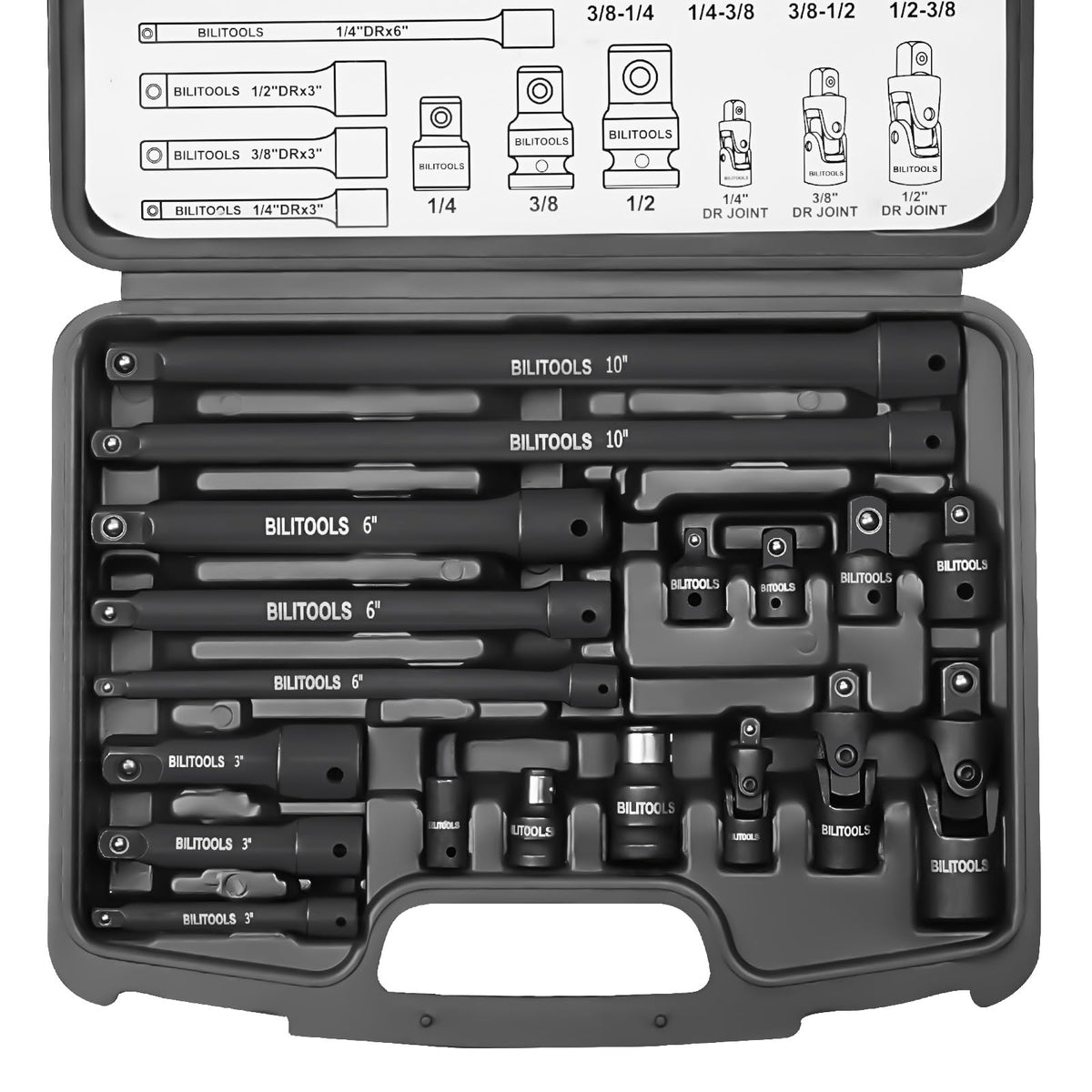 BILITOOLS extension bars reach hidden fasteners with ease