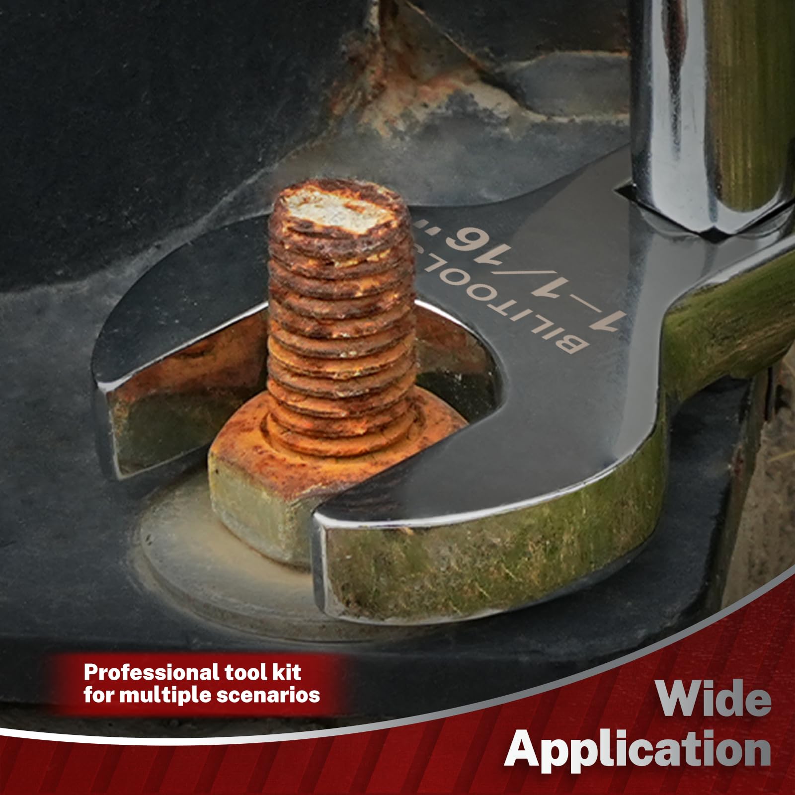 BILITOOLS crowfoot sizes 1-1/16 to 2 inch enable quick fitting in confined areas.