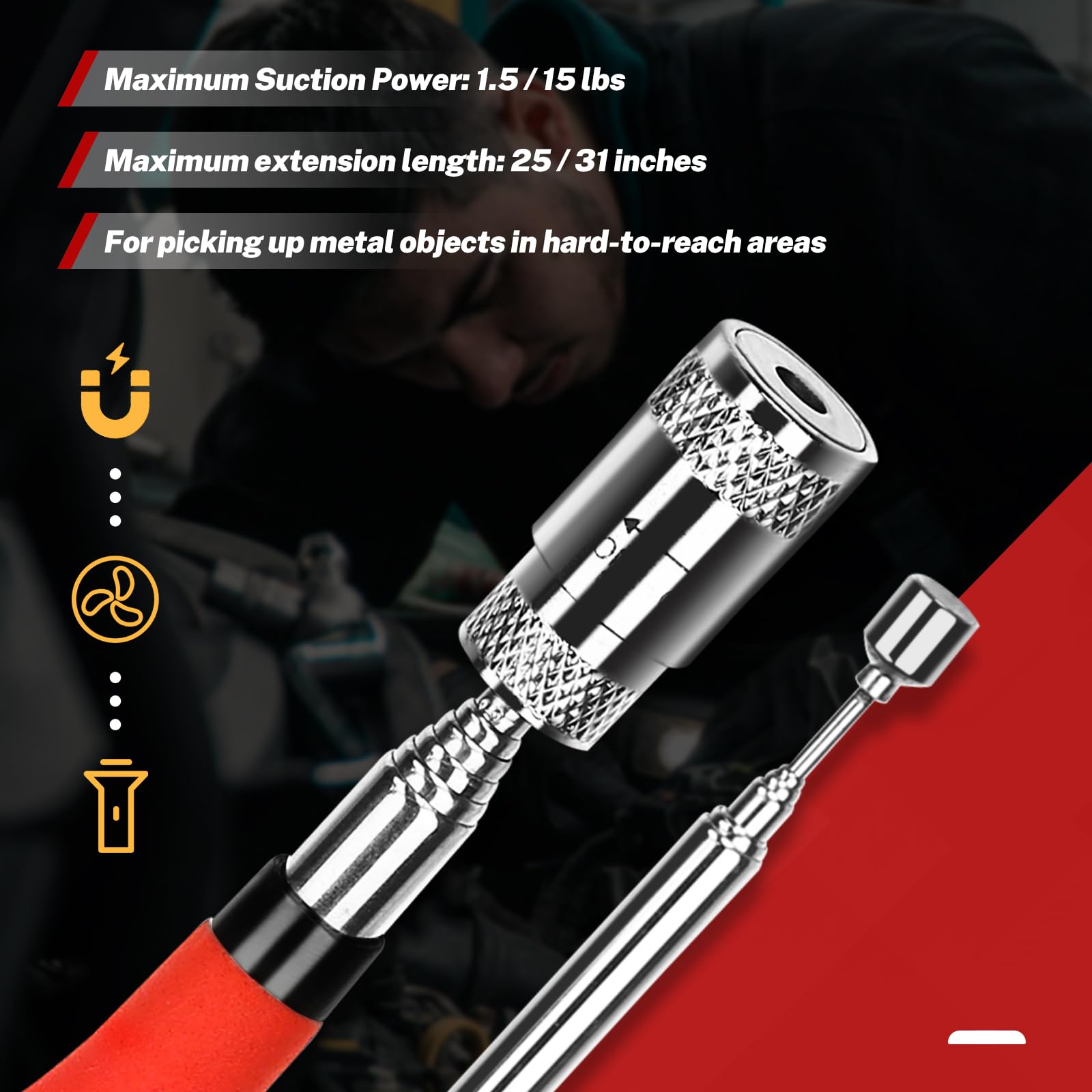 BILITOOLS pocket clip-equipped tool stays secure during repairs.