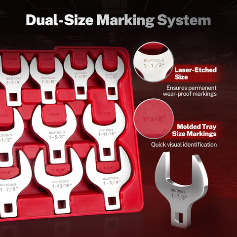 BILITOOLS wrench set stored in case for quick access and organization.