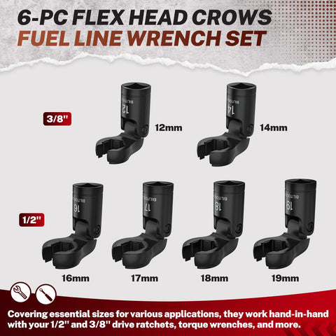 BILITOOLS 180-degree flex-head enables access in tight spaces.