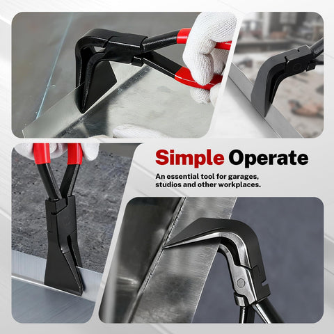 BILITOOLS 90-degree jaw seamer for crisp corner bends in tight spaces.