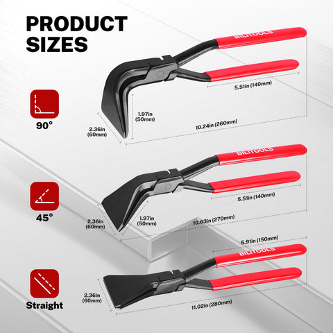 BILITOOLS edge-bending pliers to shape sheet metal without damage.