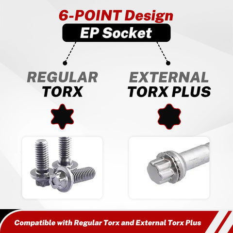 Bilitoools EP10–EP16 sockets on 3/8-inch drive for mid-size bolts.