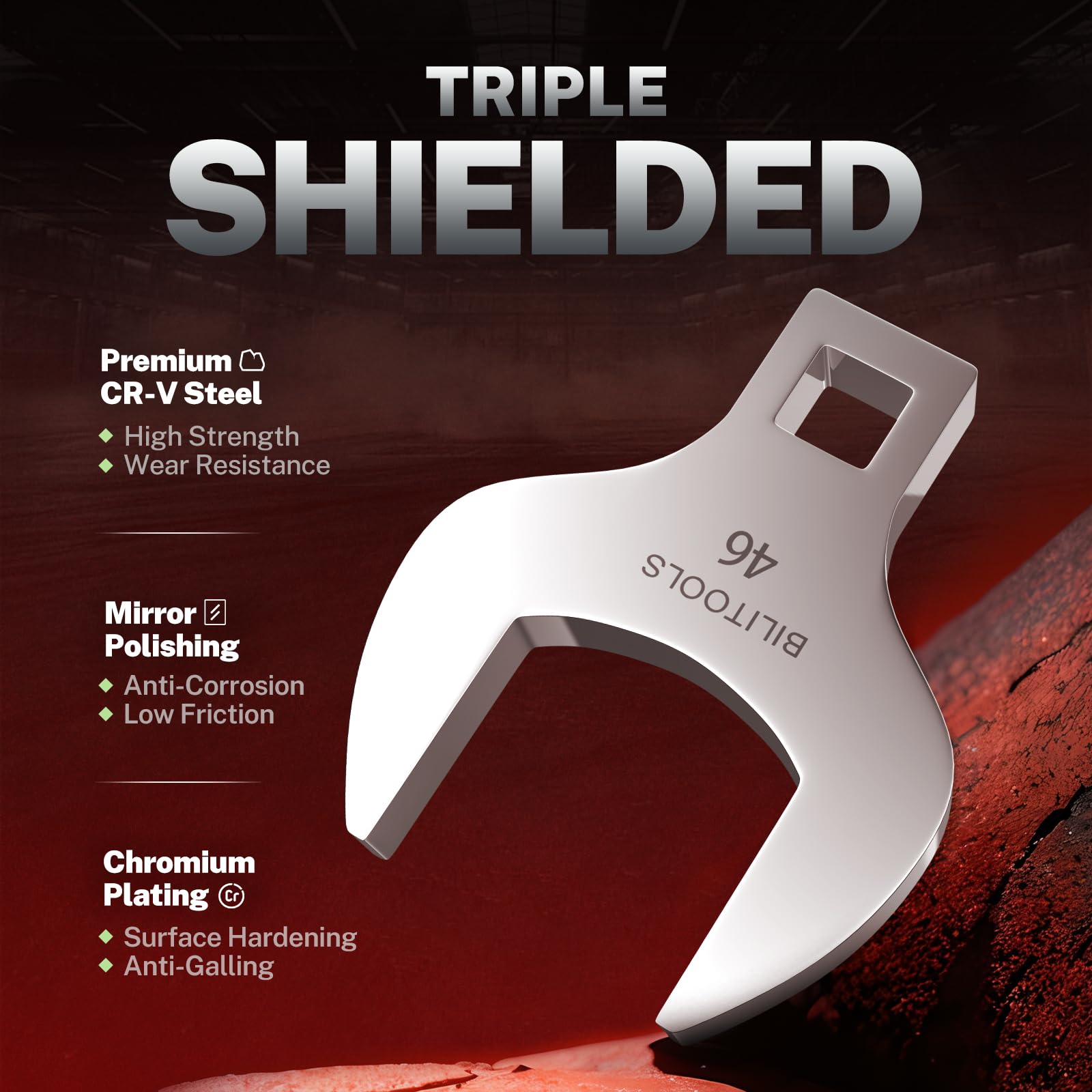 BILITOOLS jumbo crowfoot wrench 32mm reaches confined fittings in trucks