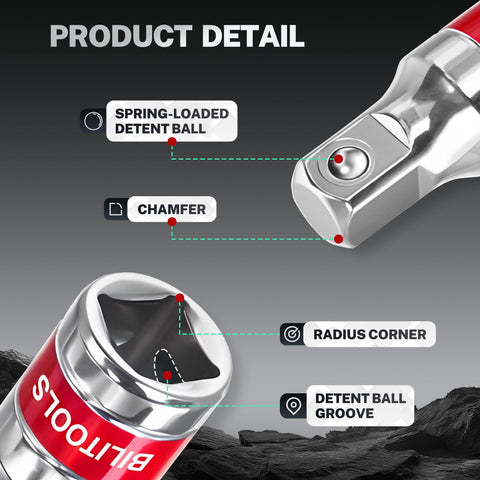 BILITOOLS ratchet extension quarters-inch 225mm extends reach to distant bolts
