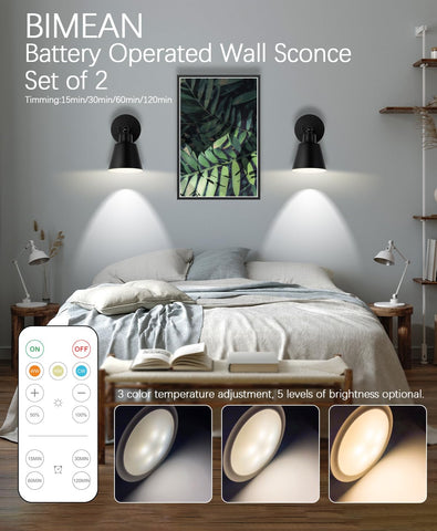 BIMEAN wall sconce offers 3000K–5000K color temperatures