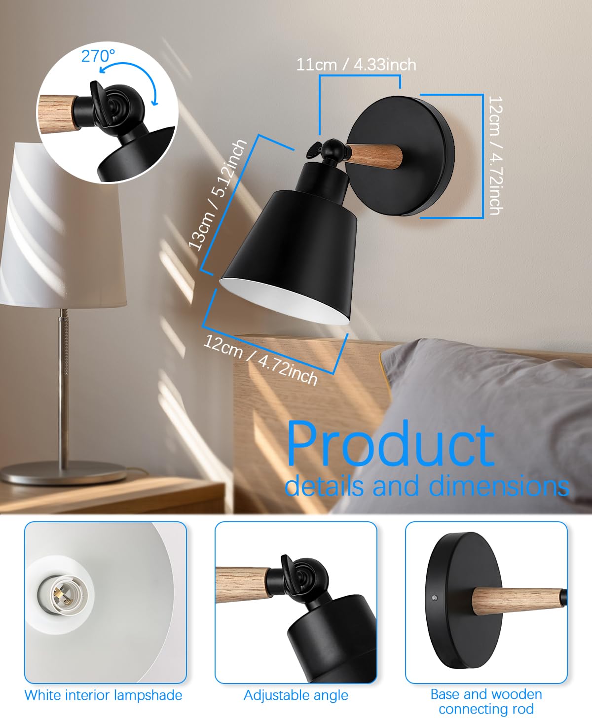 BIMEAN wall sconce features natural wood grain design
