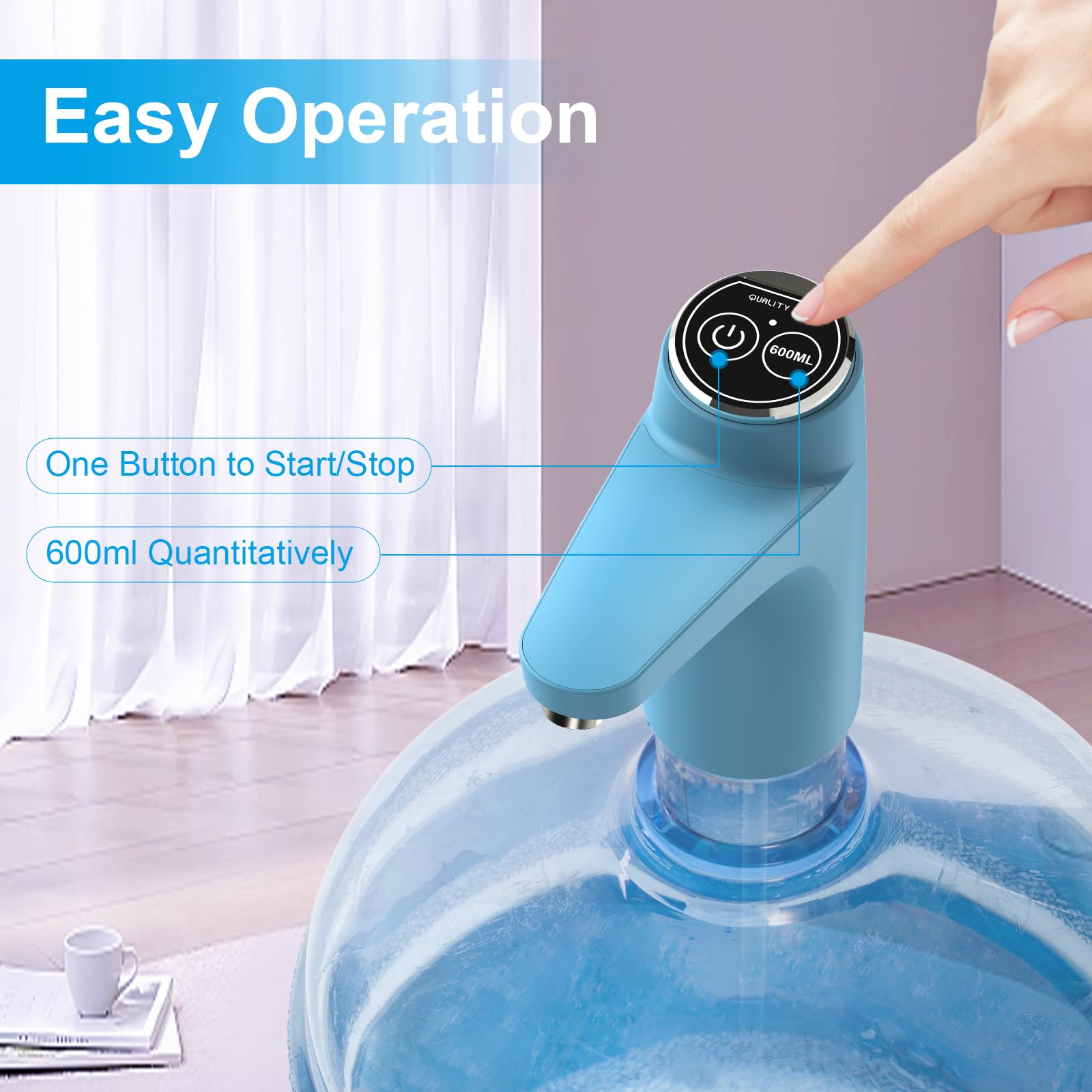 BIMVER dispenser highlights 600ml button for automatic pours