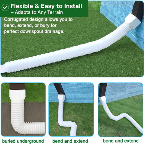 Binazon downspout extension compatible with 4x3 downspouts