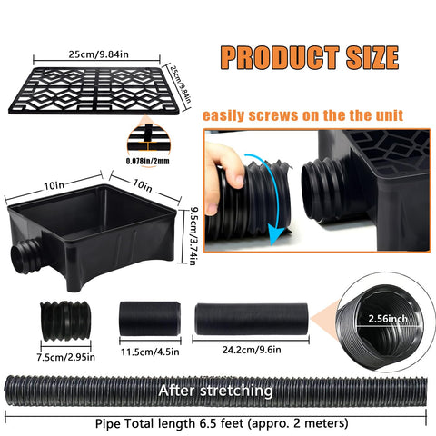Binazon drainage kit suitable for lawns, terraces, and sidewalks