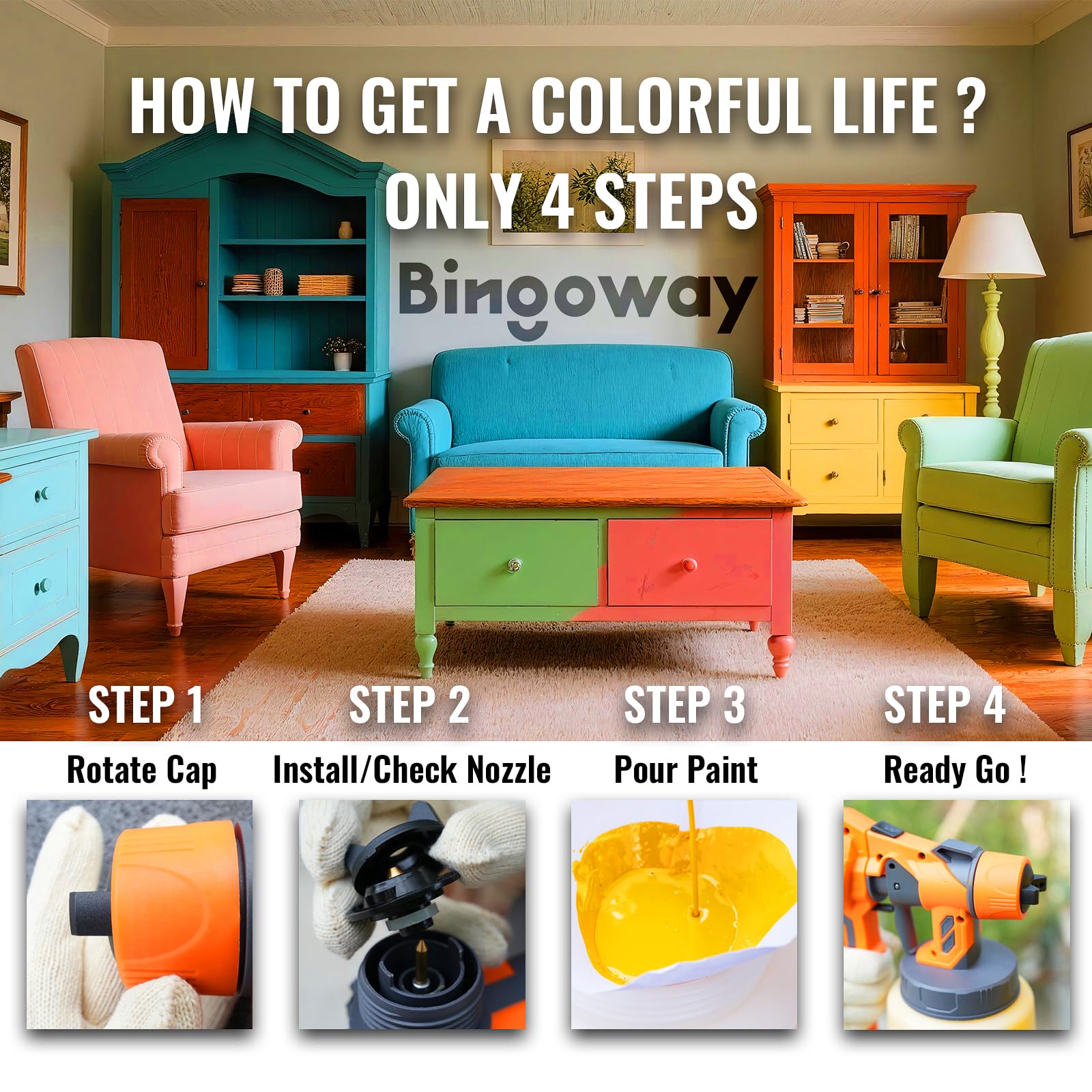 Bingoway anti-slip handle for comfortable, steady painting