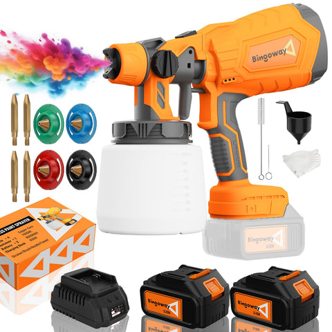 Bingoway cordless sprayer with 20V Max battery for portable furniture painting