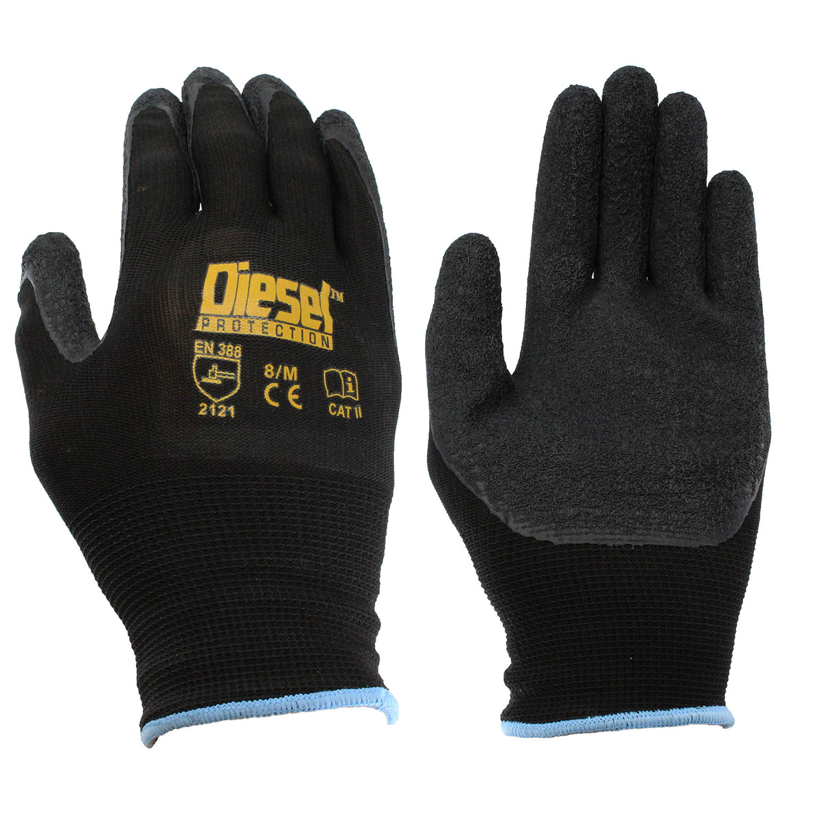 Binoa Diesel Protection Pro-Tekk gloves pack showing durable foam grip for heavy tasks.