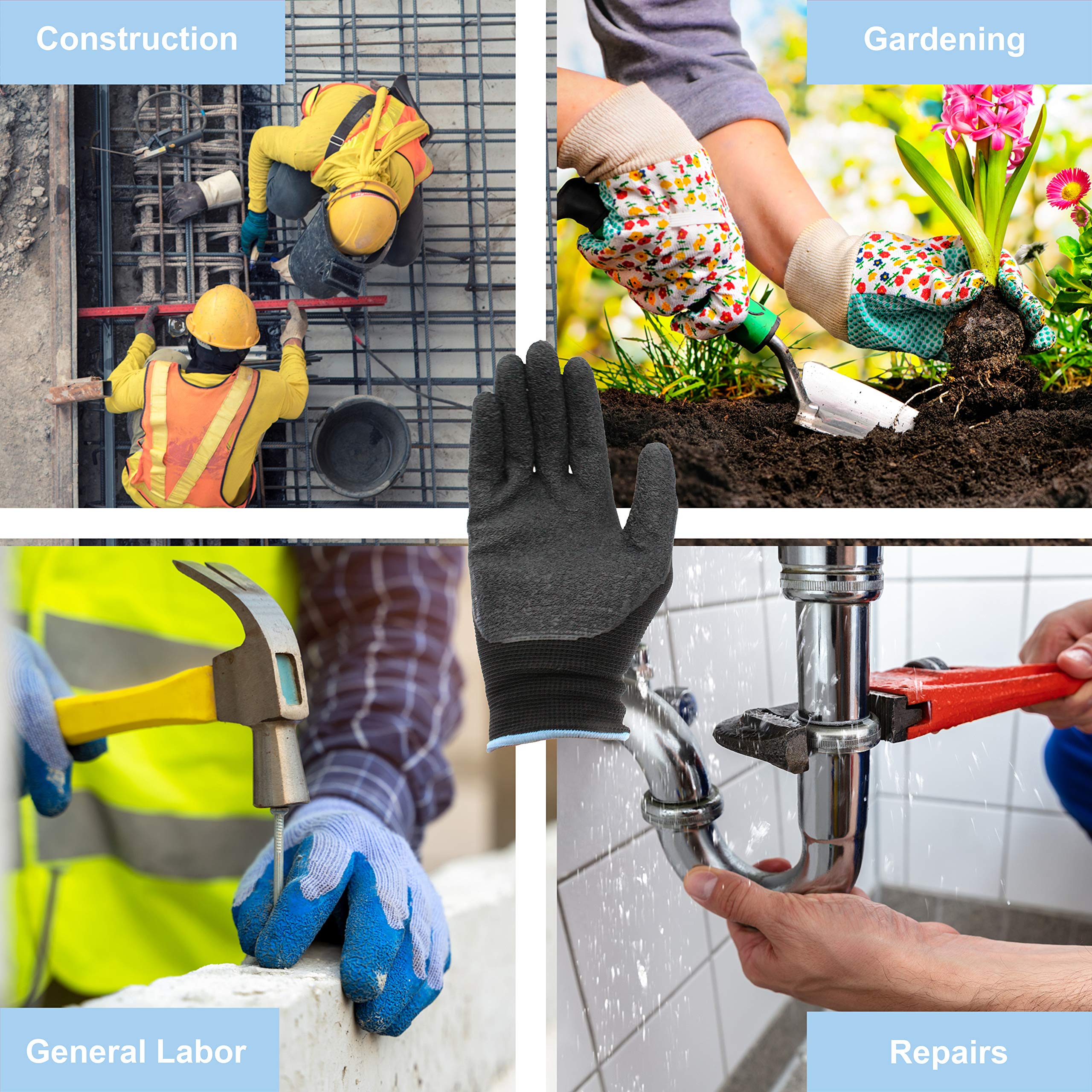 Binoa Pro-Tekk gloves in action handling tools with secure grip.