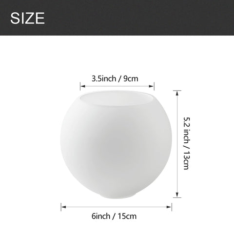 Binobro white frosted globe shade softens room lighting