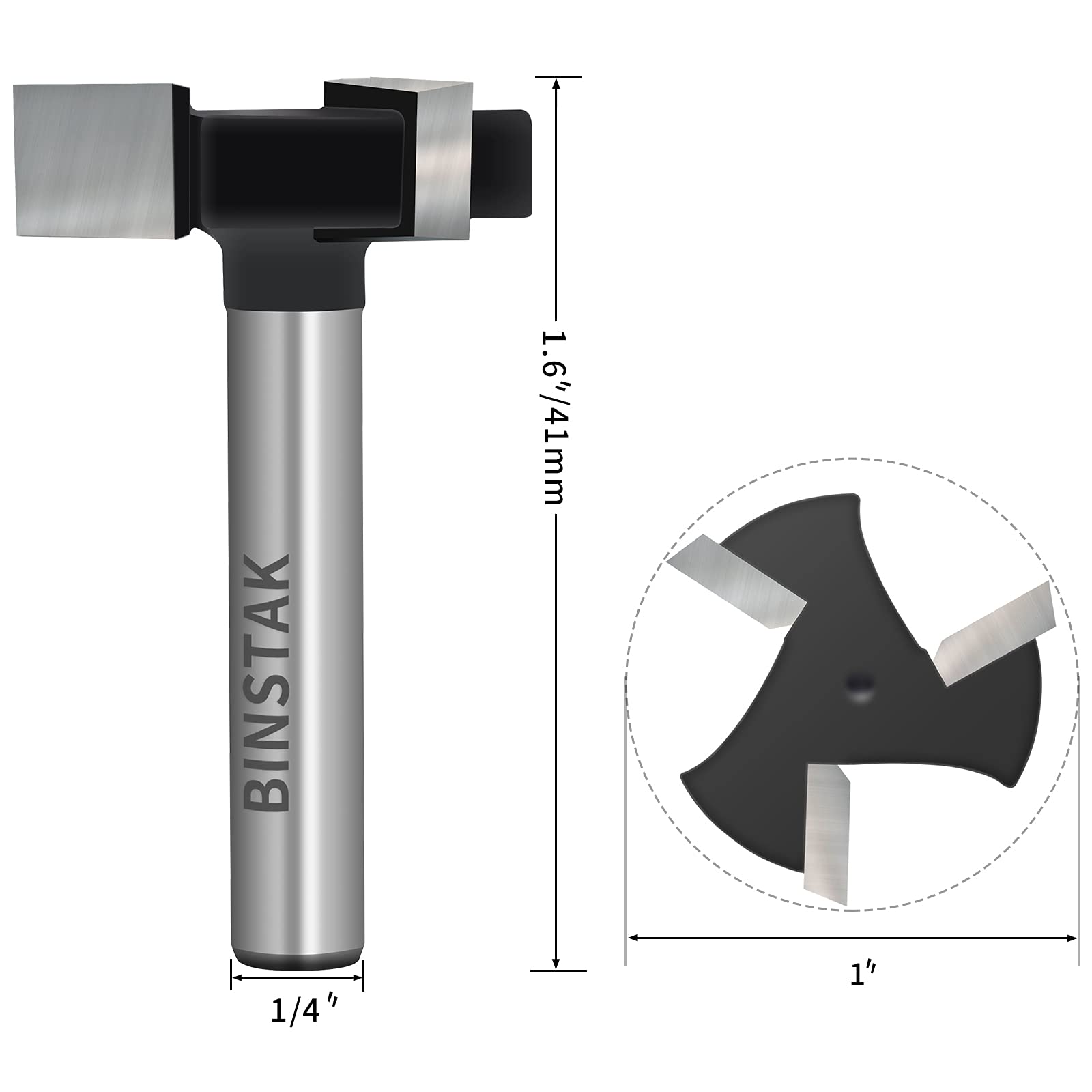 BINSTAK bottom-cleaning router bit for top-surface resurfacing.