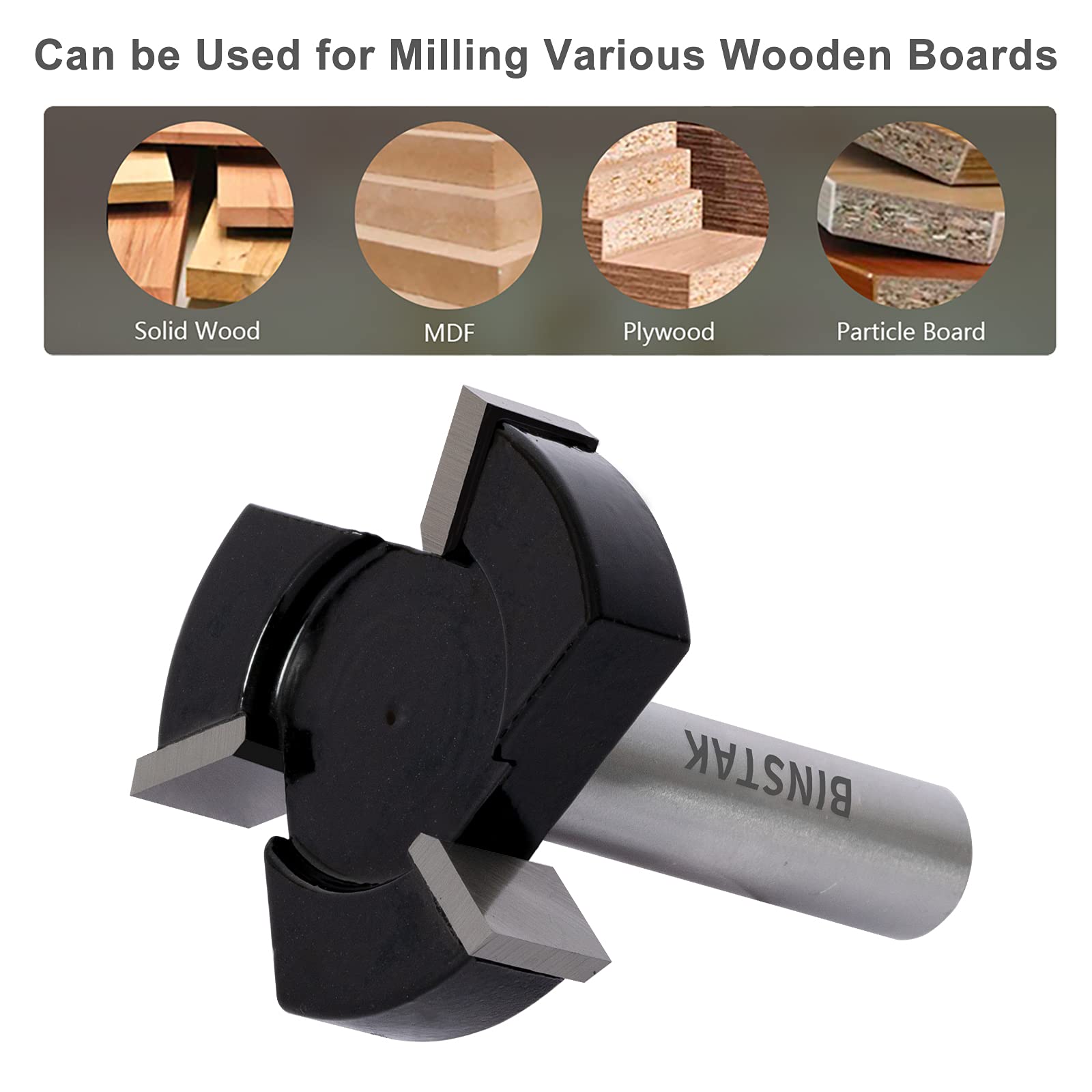 BINSTAK 1-2-inch shank router bit ensures compatibility with desktop CNCs.