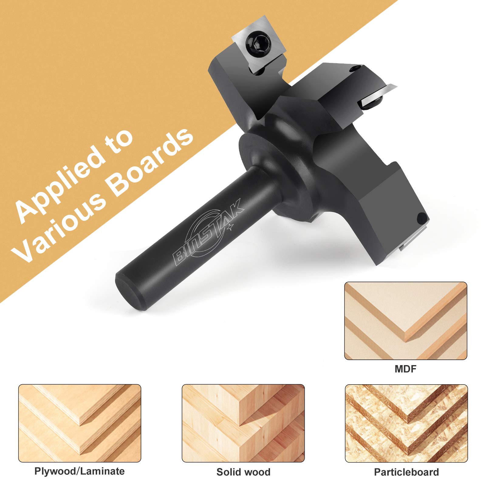 BinStak bit resurfaces wood slabs on soft and hard woods and composites