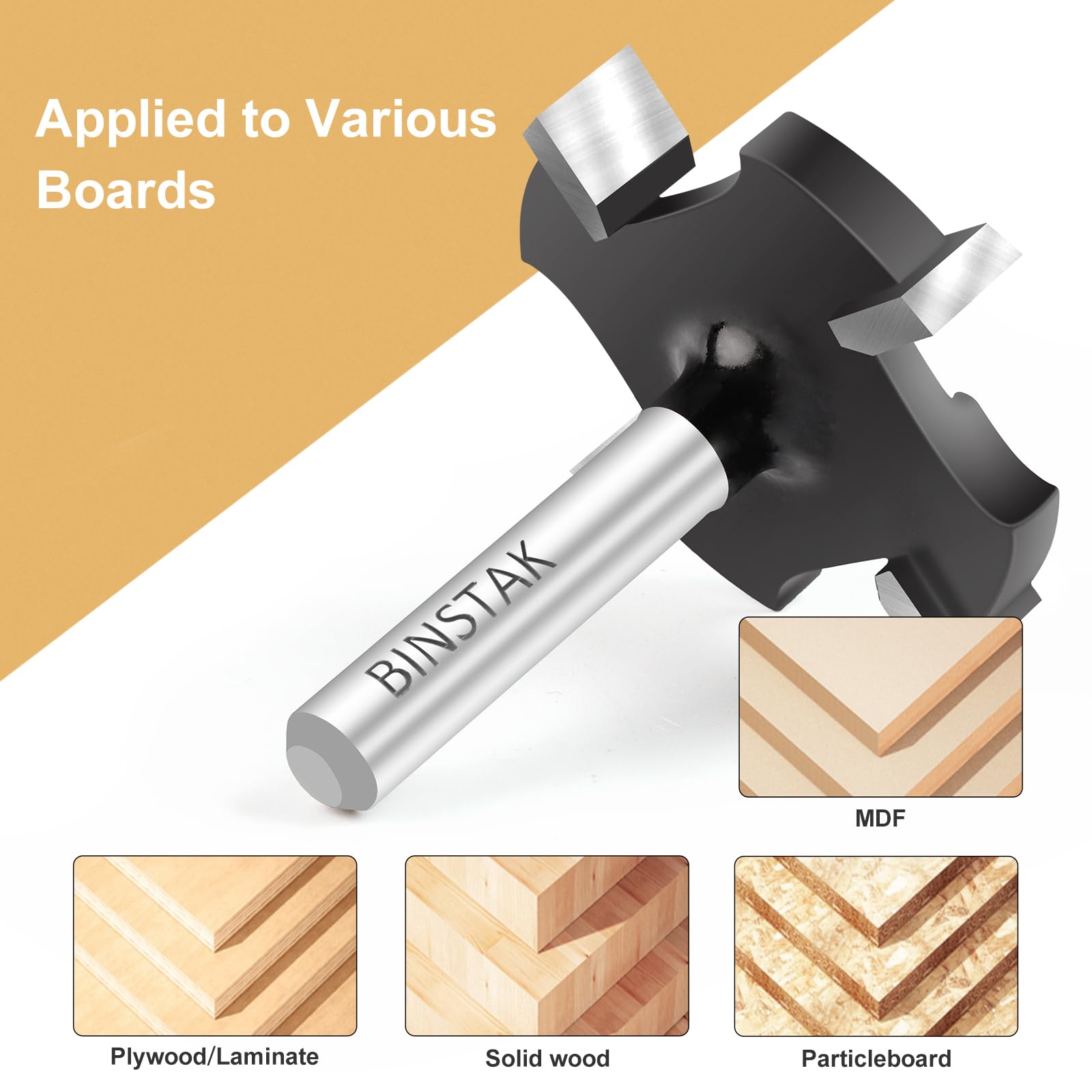 BINSTAK teflon-coated bit minimizes resin buildup for easy cleaning