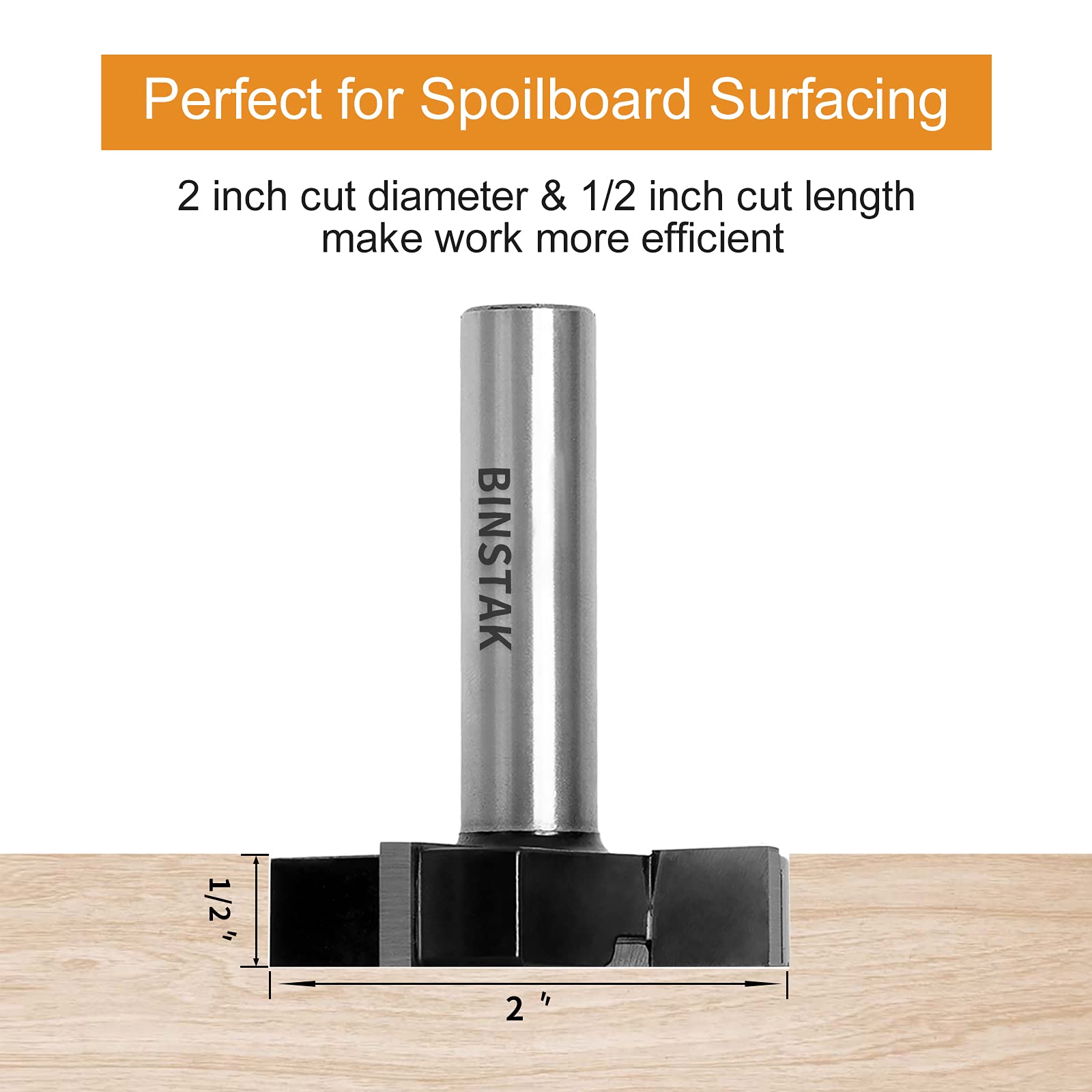 BINSTAK four-wing carbide router bit delivers precise, fast cuts