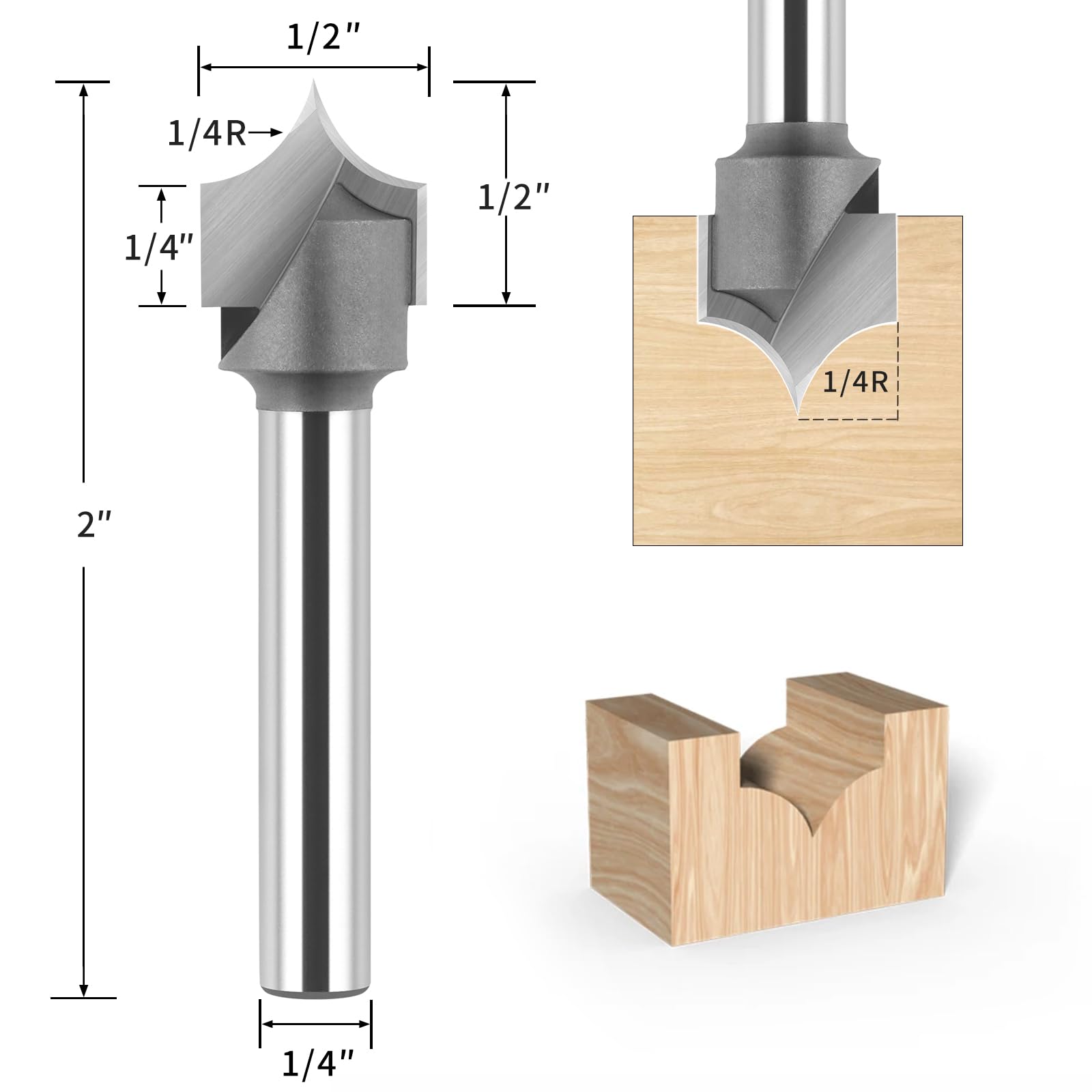 Binstak roundover bit 1/2 diameter delivers smooth curves for cabinetry and trim