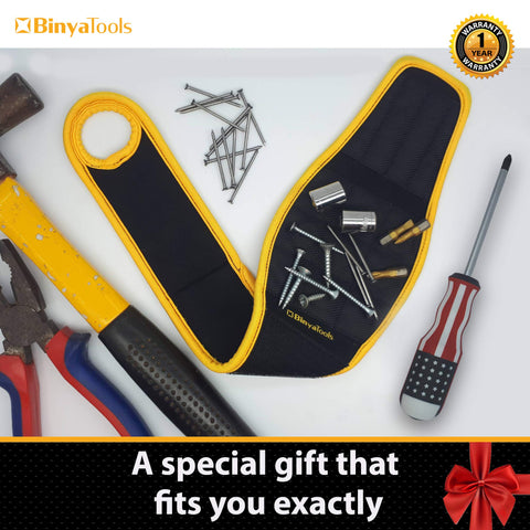 BINYATOOLS wristband features a thumb loop for easy wearing during tasks.