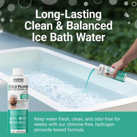 Bio Ouster water clarity before and after treatment in the cold plunge tub.
