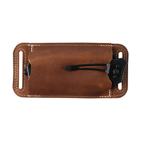 Biobasedon horizontal carry knife sheath for 5-inch blades, durable leather.