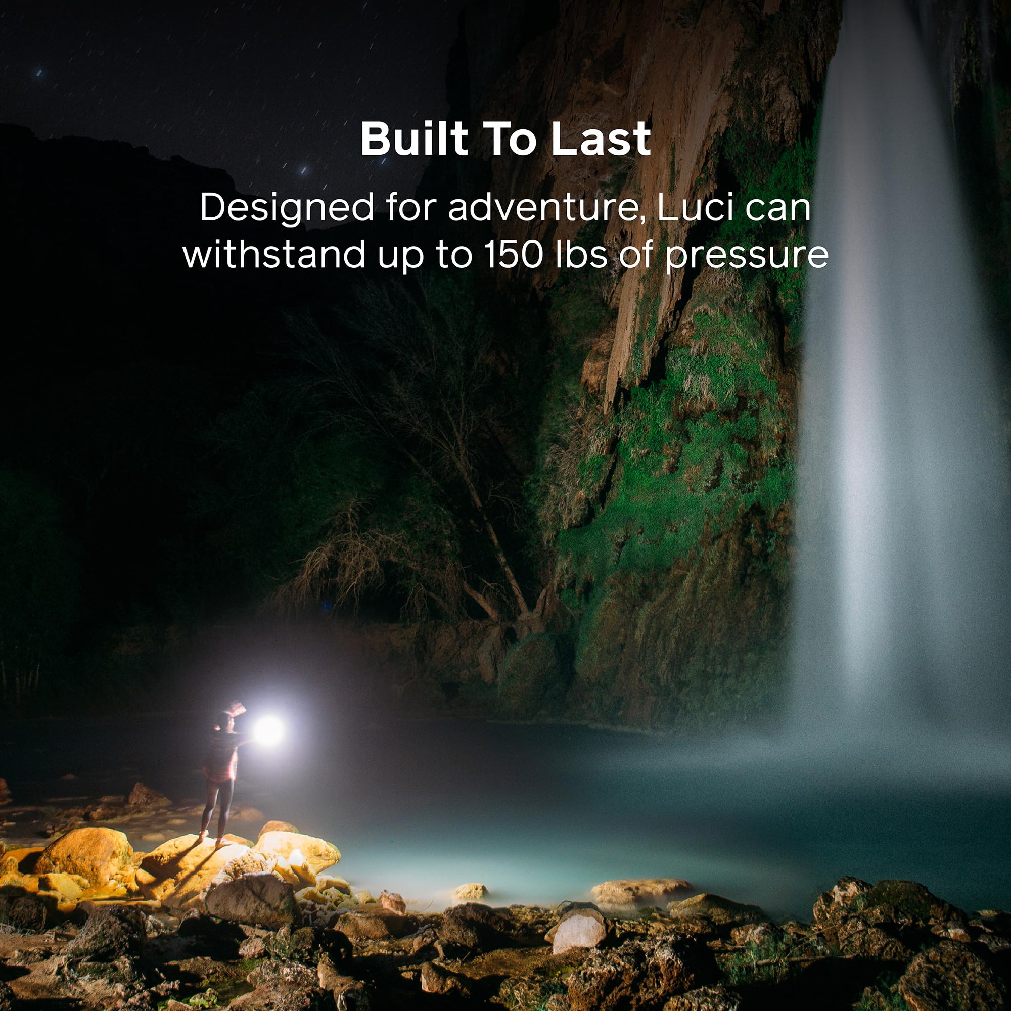 BioLite Luci Original Color RGB mode creates vibrant campsite atmosphere.