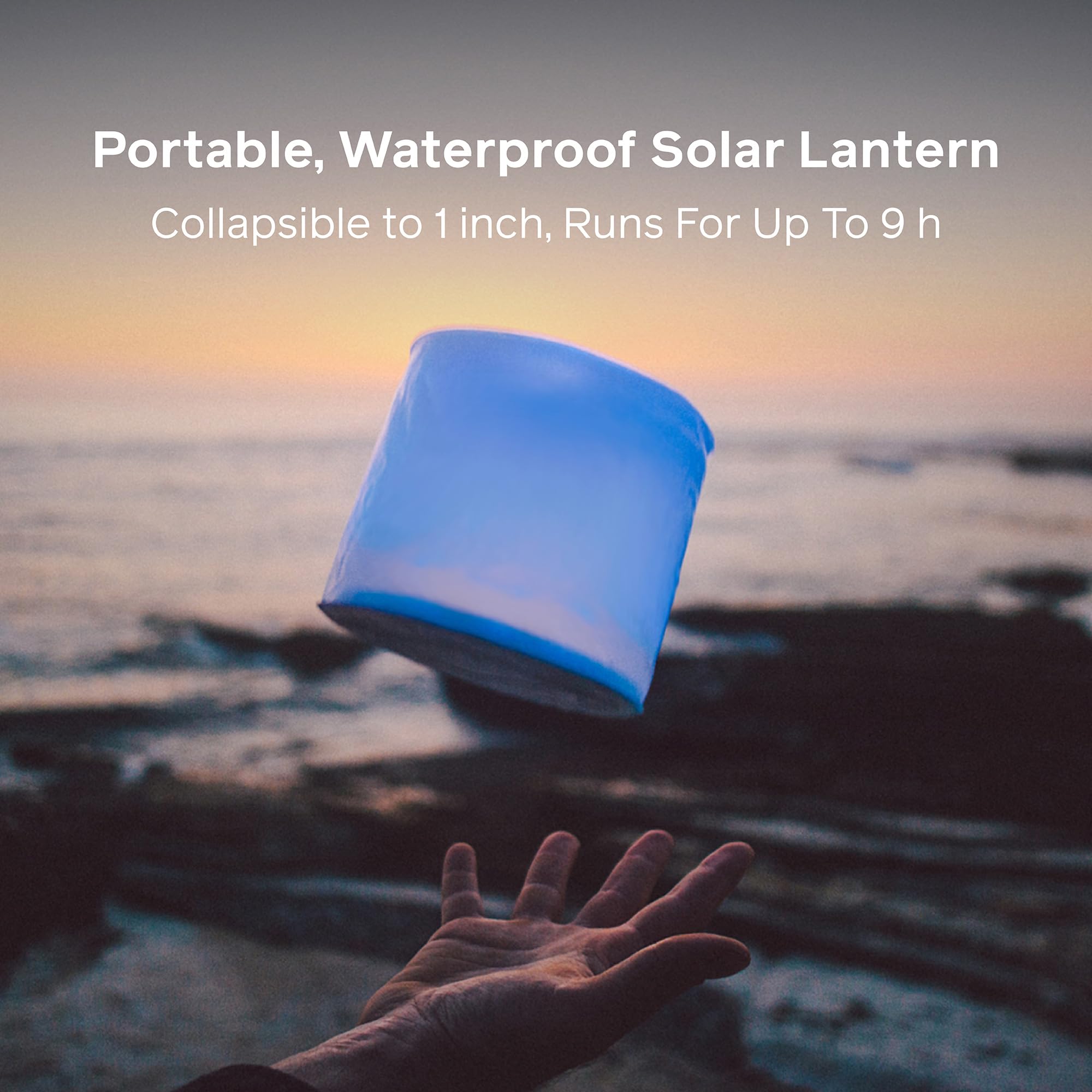 BioLite Luci Original inflatable lantern in collapsible form for travel-ready lighting