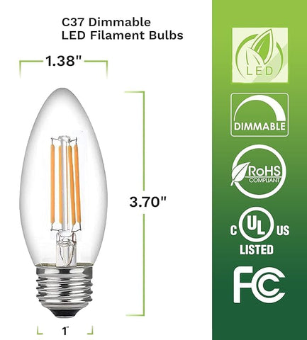 Bioluz LED 60W equivalent 5W filament bulb delivers warm glow in pendant lighting.
