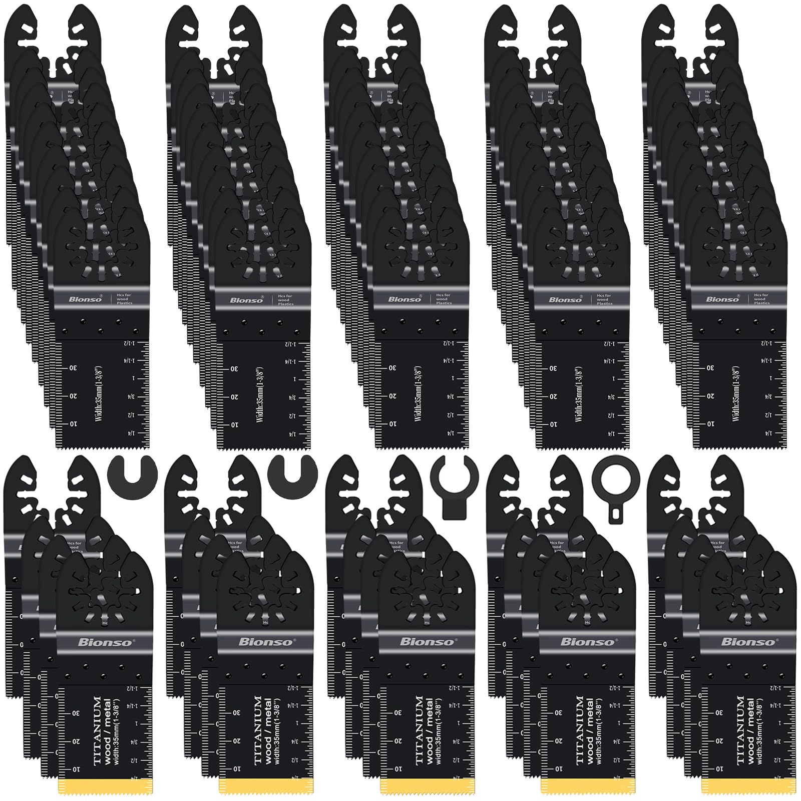 Bionso 120pc oscillating blades set package for versatile cutting tasks.