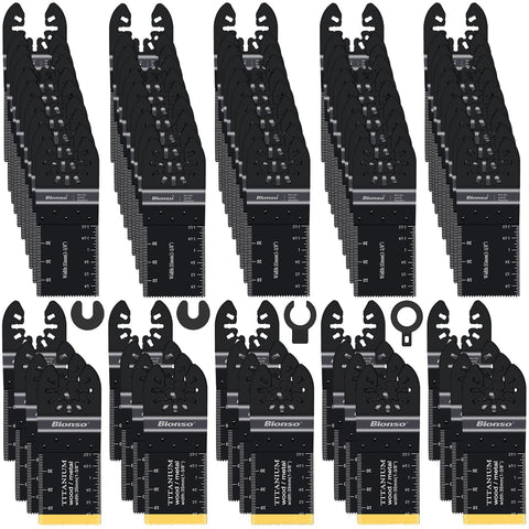 Bionso 120pc oscillating blades set package for versatile cutting tasks.