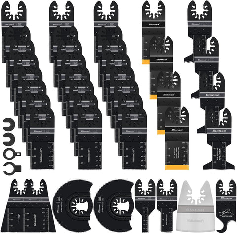 Bionso 40 piece oscillating blades kit for versatile wood metal plastic cutting