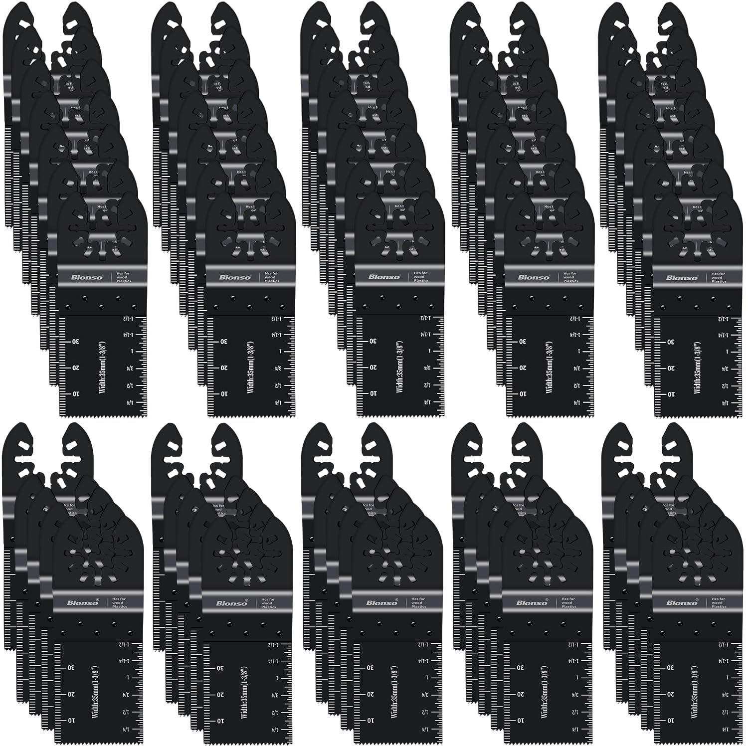 Bionso 60pcs oscillating tool blades set for versatile cutting tasks.