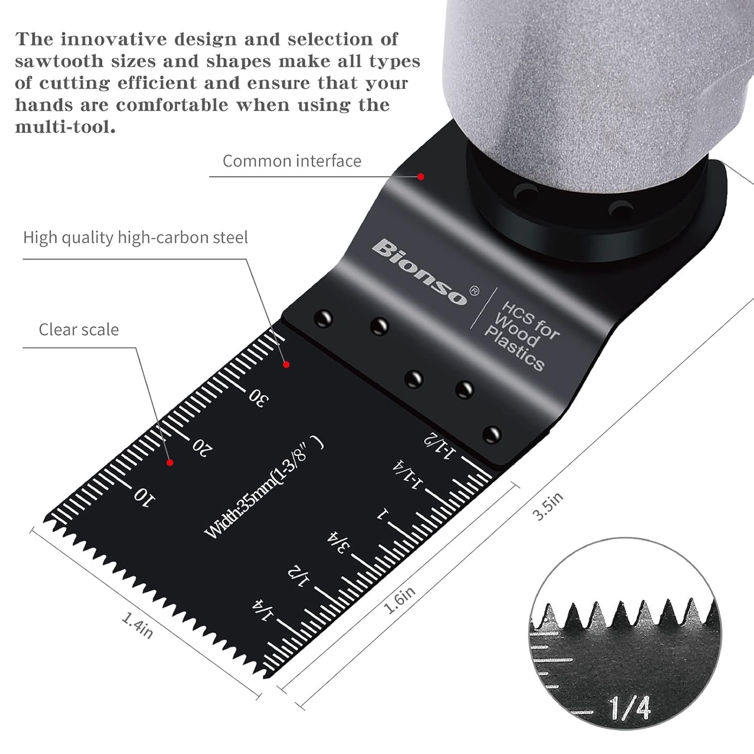 Bionso bimetal durability close-up highlights wear resistance.