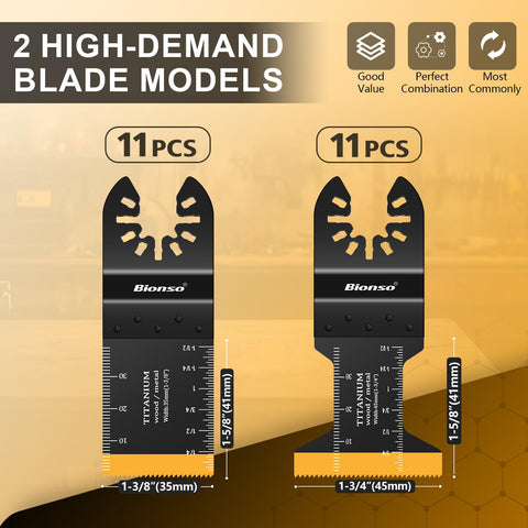 Bionso quick-change adapters included for fast blade swaps.