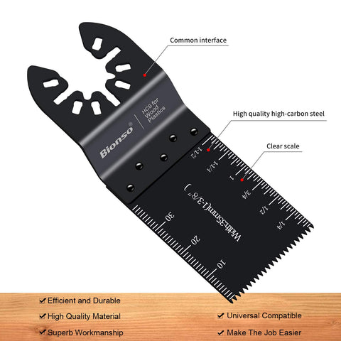 Bionso universal compatibility system ensures fit with most oscillating tools.