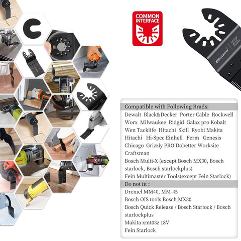 Bionso universal interface system adapters fit most oscillating tools for easy compatibility.