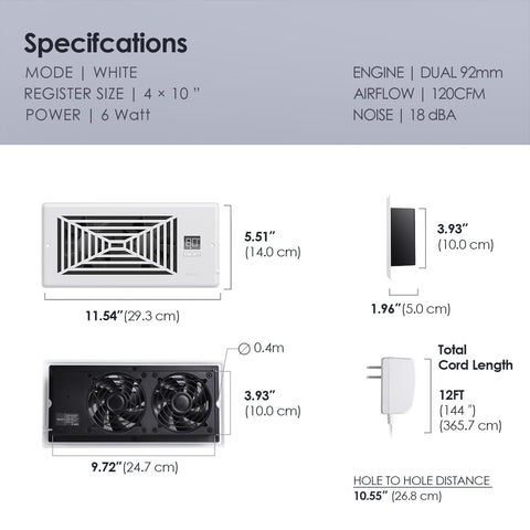 BIOWIND 120 CFM airflow footage highlights even room circulation.