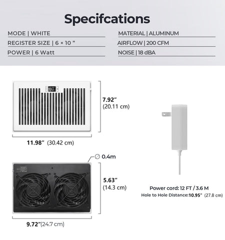 BIOWIND Quiet Register Booster Fan installation, easy vent upgrade.