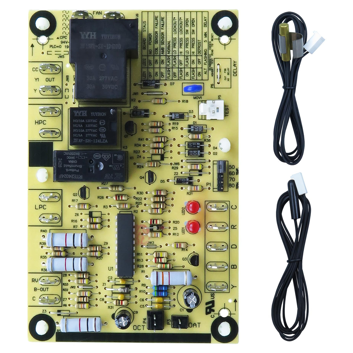 BIPIMIFI 47-102684-204 defrost board front view for Rheem heat pump cycle control.