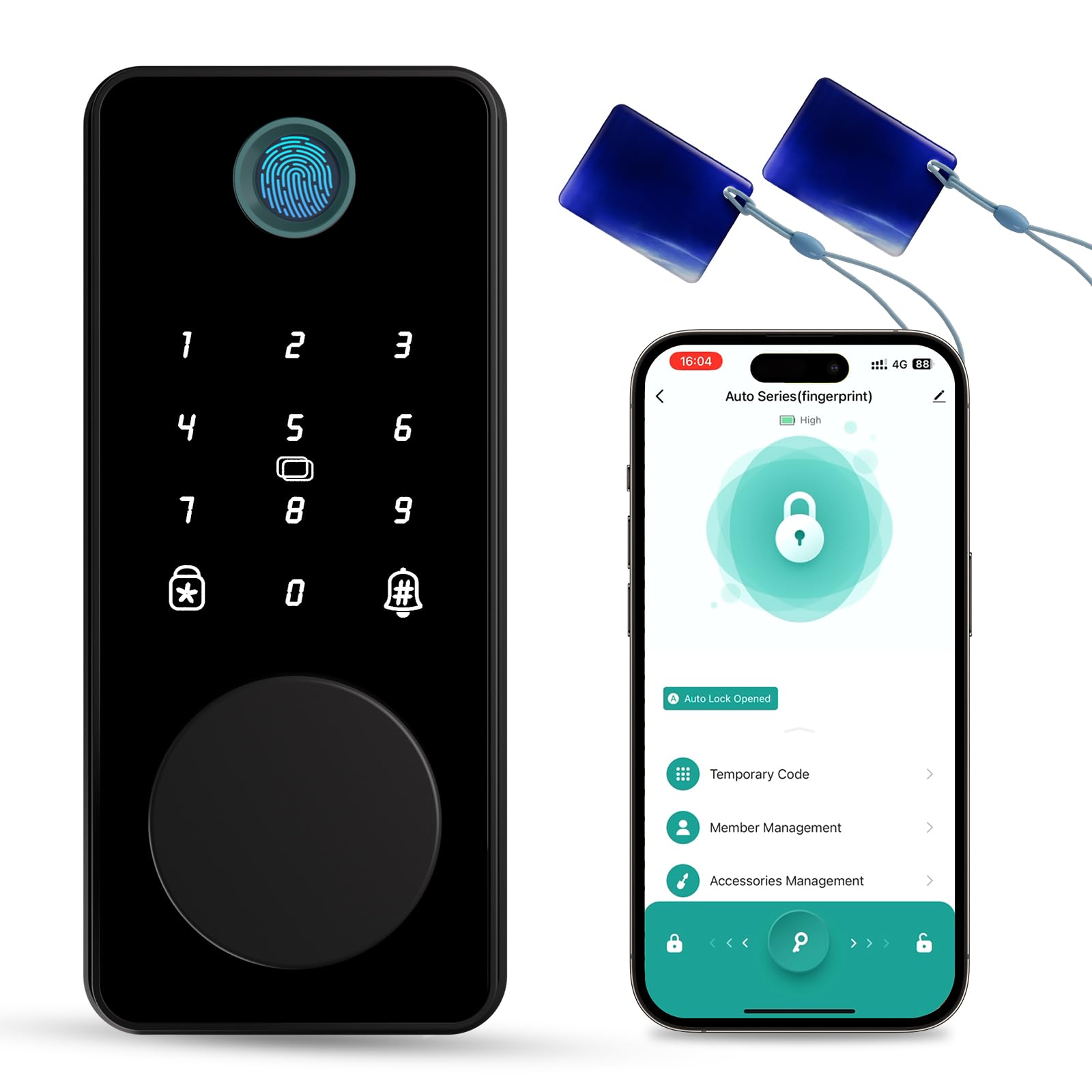 Biquole digital keypad showing user-friendly entry for codes