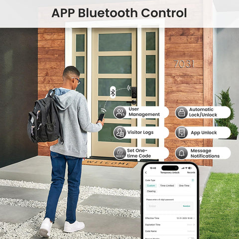 Biquole Smart Lock handles app control enables remote management via smartphone.