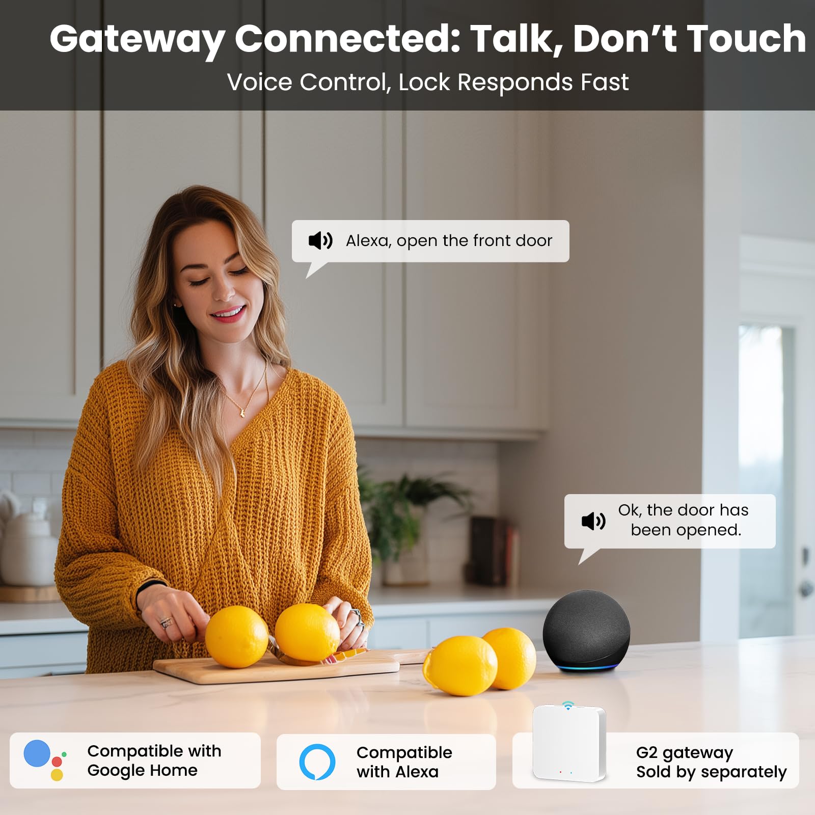 Biquole Smart Lock handles durable alloy body for long-lasting use.