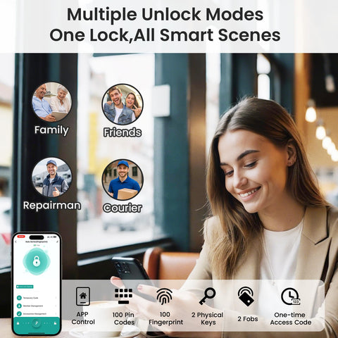 Biquole Smart Lock handles keypad entry for convenient codes.